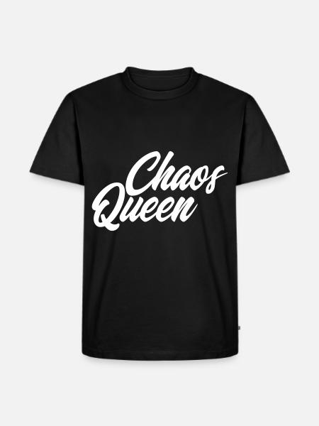Chaos Queen Durcheinander Königin Lustig Humor - Männer Premium Bio T-Shirt - Schwarz