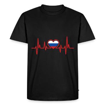 Russie - T-shirt Premium bio Homme - noir - Devant - Nico (187cm)