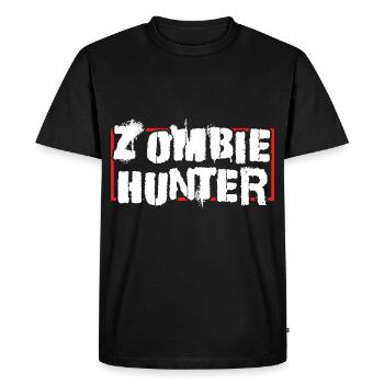 Zombie Hunter - Men's Premium Organic T-Shirt - black - Front - Nico (187cm)