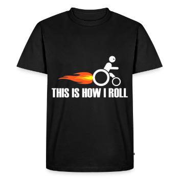 Fauteuil roulant - Fauteuil roulant T-shirt - T-shirt Premium bio Homme - noir - Devant - Nico (187cm)