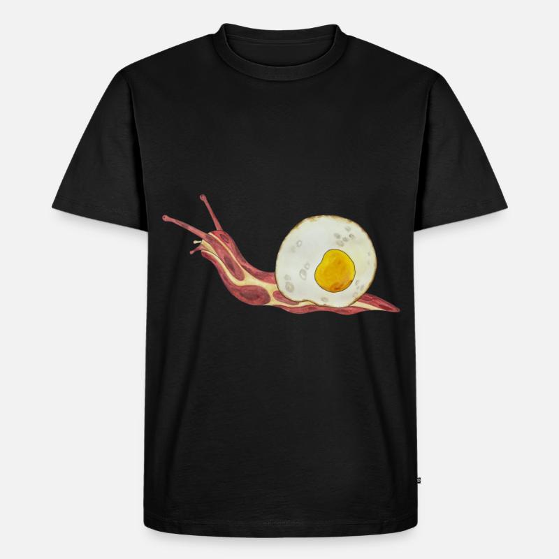 Baconschnecke Bacon and egg Spiegelei - Männer Premium Bio T-Shirt - Schwarz