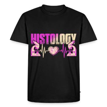 Histologie pour techniciens et histoologues - T-shirt Premium bio Homme - noir - Devant - Nico (187cm)