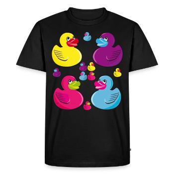 12 Canards en caoutchouc Canards Quitsch - T-shirt Premium bio Homme - noir - Devant - Nico (187cm)