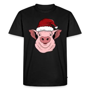 Porc - T-shirt Premium bio Homme - noir - Devant - Nico (187cm)