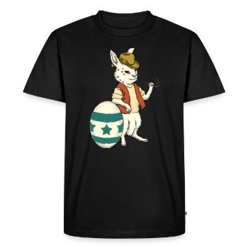 Smoking bunny, easter gift easter bunny easter egg - Men's Premium Organic T-Shirt - black - Front - Nico (187cm)