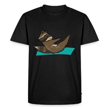 Fitness raton laveur. cadeau sport yoga animal doux - T-shirt Premium bio Homme - noir - Devant - Nico (187cm)