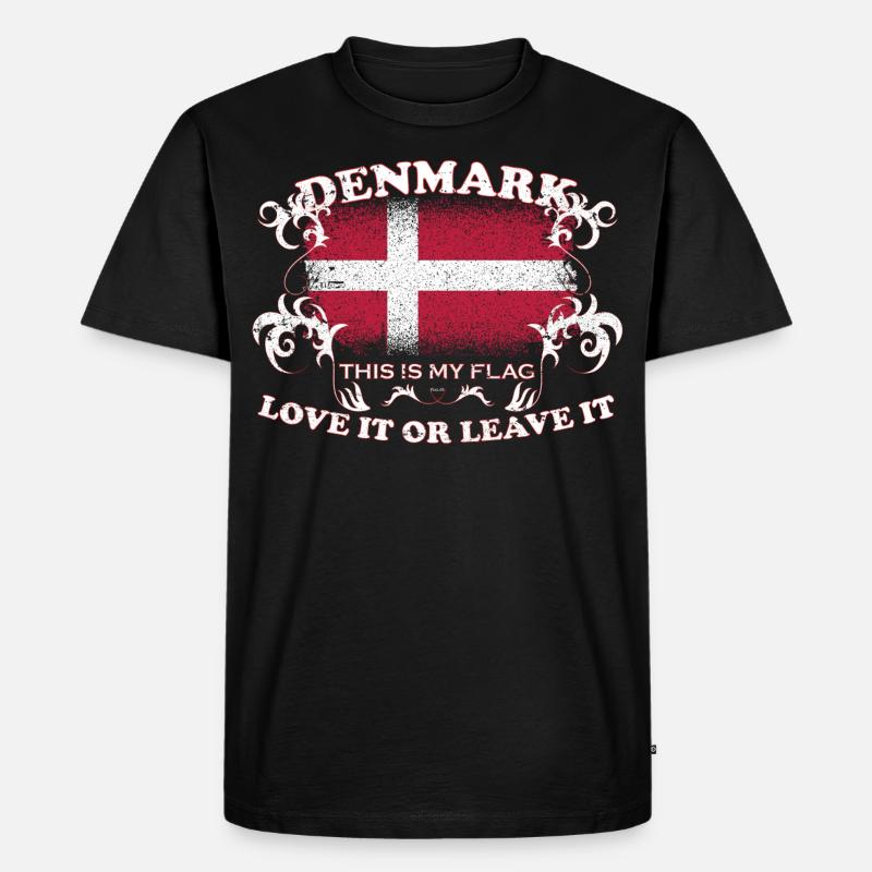 Danemark c'est mon drapeau - T-shirt Premium bio Homme - noir