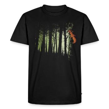 Squirrel in the forest Oachkatzl art - Men's Premium Organic T-Shirt - black - Front - Nico (187cm)