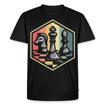 Jeu d’échecs - T-shirt Premium bio Homme - noir - Devant - Nico (187cm)