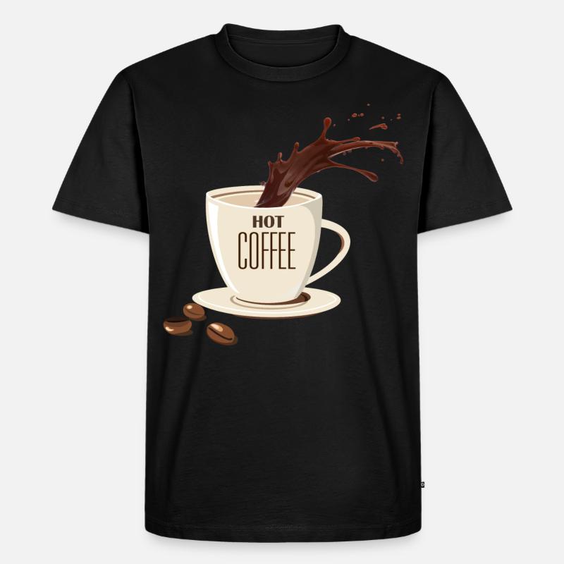 Kaffee Kaffee - Männer Premium Bio T-Shirt - Schwarz