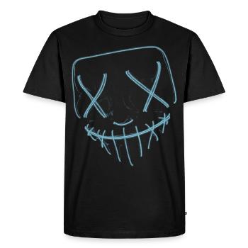 Masque néon bleu - T-shirt Premium bio Homme - noir - Devant - Nico (187cm)