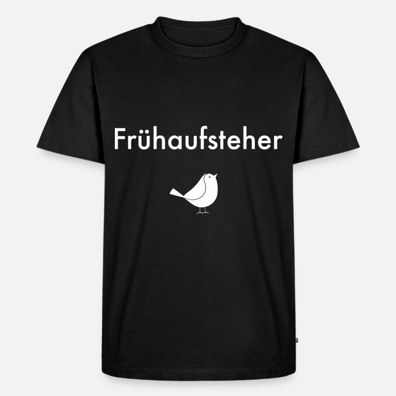 Frühaufsteher - Männer Premium Bio T-Shirt - Schwarz