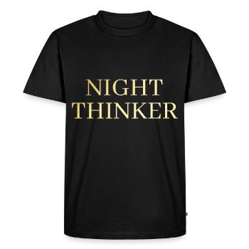 Night Thinker - Men's Premium Organic T-Shirt - black - Front - Nico (187cm)