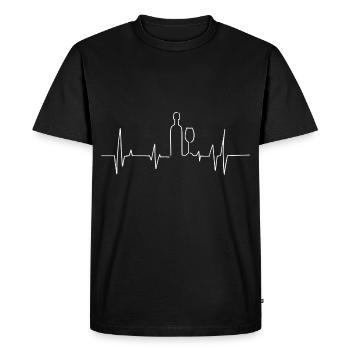 Wine Heartbeat Symbol Wine Drinker Wine Lover - Men's Premium Organic T-Shirt - black - Front - Nico (187cm)
