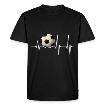 Heartbeat football player and sports fan gift - Men's Premium Organic T-Shirt - black - Front - Nico (187cm)