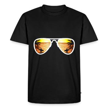 Cadeau d'été soleil mer plage - T-shirt Premium bio Homme - noir - Devant - Nico (187cm)