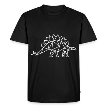 Stegosaurus Géométrie Dino - T-shirt Premium bio Homme - noir - Devant - Nico (187cm)