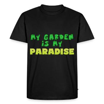 garden, my garden is my paradise - Garden Paradis - Men's Premium Organic T-Shirt - black - Front - Nico (187cm)