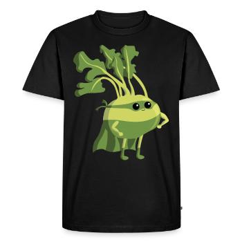 Super légume Kohlrabi végétarien héros végétalien - T-shirt Premium bio Homme - noir - Devant - Nico (187cm)