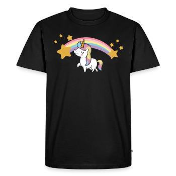Einhorn Regenbogen - T-shirt Premium bio Homme - noir - Devant - Nico (187cm)