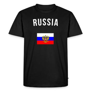 Russie Russie armoiries Drapeau russe double aigle - T-shirt Premium bio Homme - noir - Devant - Nico (187cm)