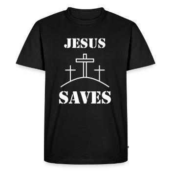 Jésus, Jésus, Jésus chrétien chrétien chrétien chrétien - T-shirt Premium bio Homme - noir - Devant - Nico (187cm)