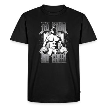 Gym No Pain No Gain - Men's Premium Organic T-Shirt - black - Front - Nico (187cm)