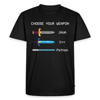 choisissez vos langages de programmation d'armes informatique - T-shirt Premium bio Homme - noir - Devant - Nico (187cm)