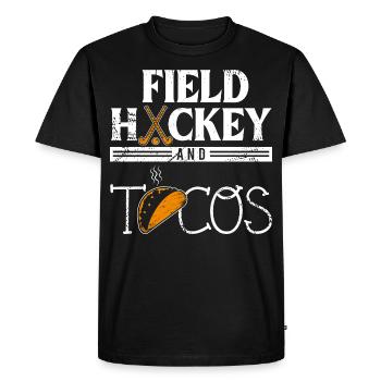Tacos and field field hockey gift field field hockey player G - Men's Premium Organic T-Shirt - black - Front - Nico (187cm)