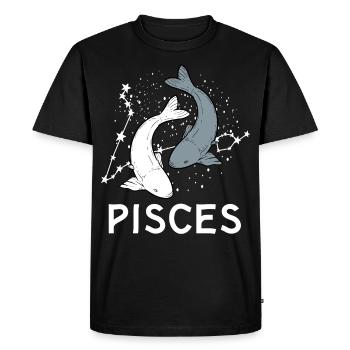 Signes du zodiaque Poissons - T-shirt Premium bio Homme - noir - Devant - Nico (187cm)