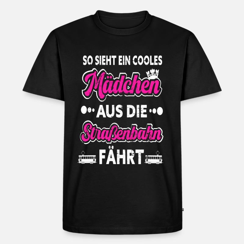 Straßenbahn Mädchen Stadtbahn Straßenbahnfahrerin - Männer Premium Bio T-Shirt - Schwarz