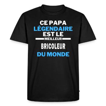ce papa légendaire est le Meilleur BRICOLEUR monde - T-shirt Premium bio Homme - noir - Devant - Nico (187cm)