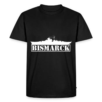 Battleship Bismarck ship white navy - Men's Premium Organic T-Shirt - black - Front - Nico (187cm)