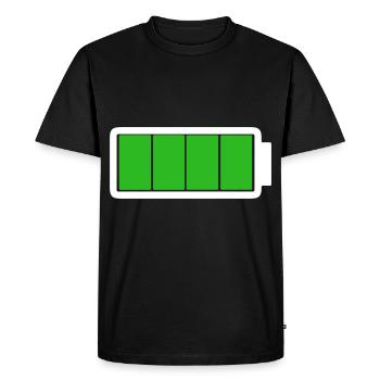 Batterie - Pleine charge | Énergie - T-shirt Premium bio Homme - noir - Devant - Nico (187cm)
