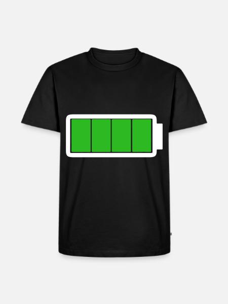 Battery - Fully charged | Energy - Men's Premium Organic T-Shirt - black