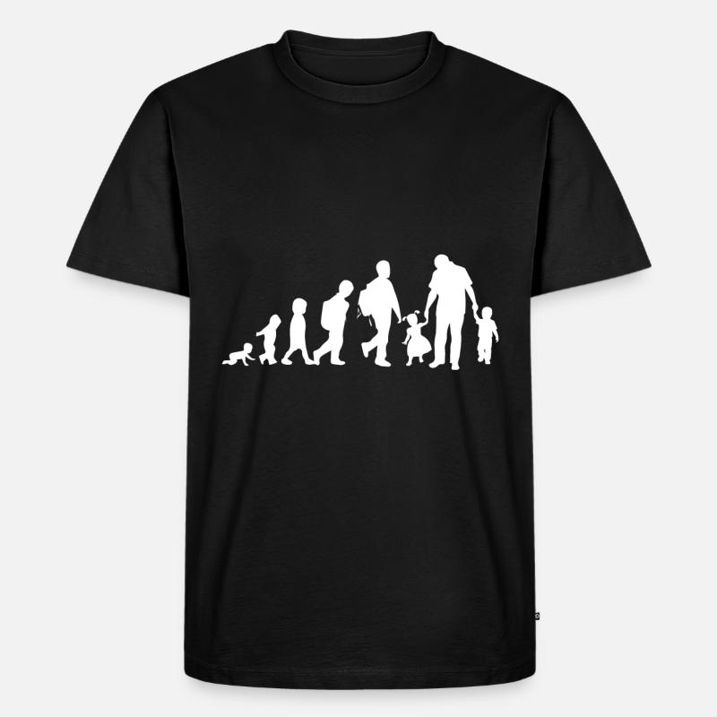 Papa Evolution - Männer Premium Bio T-Shirt - Schwarz
