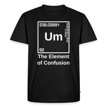 Um - Element of Confusion - Men's Premium Organic T-Shirt - black - Front - Nico (187cm)