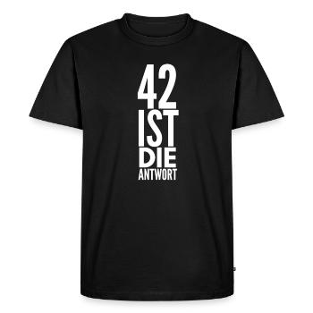 42 EST LA RÉPONSE - T-shirt Premium bio Homme - noir - Devant - Nico (187cm)