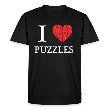 puzzle - Men's Premium Organic T-Shirt - black - Front - Nico (187cm)