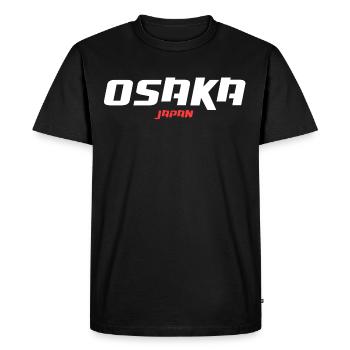 Osaka | Japan - Men's Premium Organic T-Shirt - black - Front - Nico (187cm)