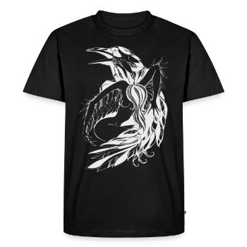 Art, mode, style, femme, fille, corbeau, corbeau - T-shirt Premium bio Homme - noir - Devant - Nico (187cm)