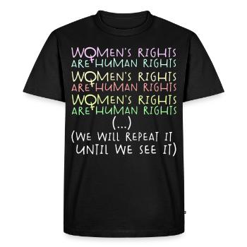 Droits des femmes, droits humains, égalité - T-shirt Premium bio Homme - noir - Devant - Nico (187cm)