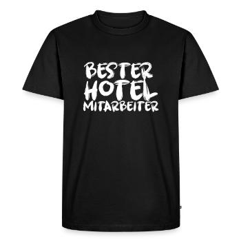 Hotel staff - gift idea - Men's Premium Organic T-Shirt - black - Front - Nico (187cm)