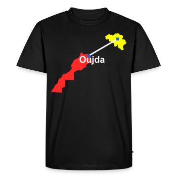 Destination Oujda - T-shirt Premium bio Homme - noir - Devant - Nico (187cm)