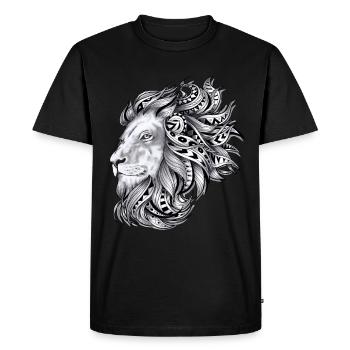 Maori tattoo style lion leo zodiac tribal - Men's Premium Organic T-Shirt - black - Front - Nico (187cm)