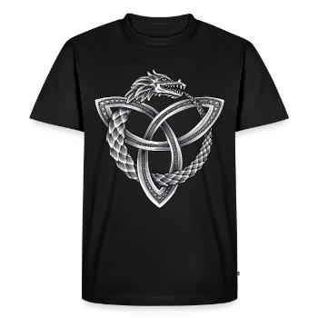 Welten Schlange Viking Wikinger Vintage Symbol - Männer Premium Bio T-Shirt - Schwarz - Vorne - Nico (187cm)