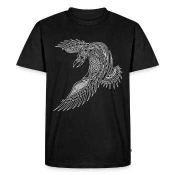 Corbeau celtique symbole Viking Minimal Tribal - T-shirt Premium bio Homme - noir - Devant - Nico (187cm)