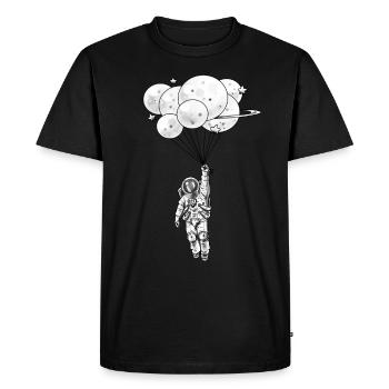 Astronaut planet space rider air balloon space - Men's Premium Organic T-Shirt - black - Front - Nico (187cm)