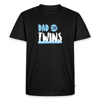 Papa des Twins | Fête des Pères | Père de jumeaux - T-shirt Premium bio Homme - noir - Devant - Nico (187cm)
