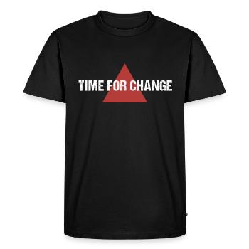 T-shirt de démonstration - Il est temps de changer - T-shirt Premium bio Homme - noir - Devant - Nico (187cm)